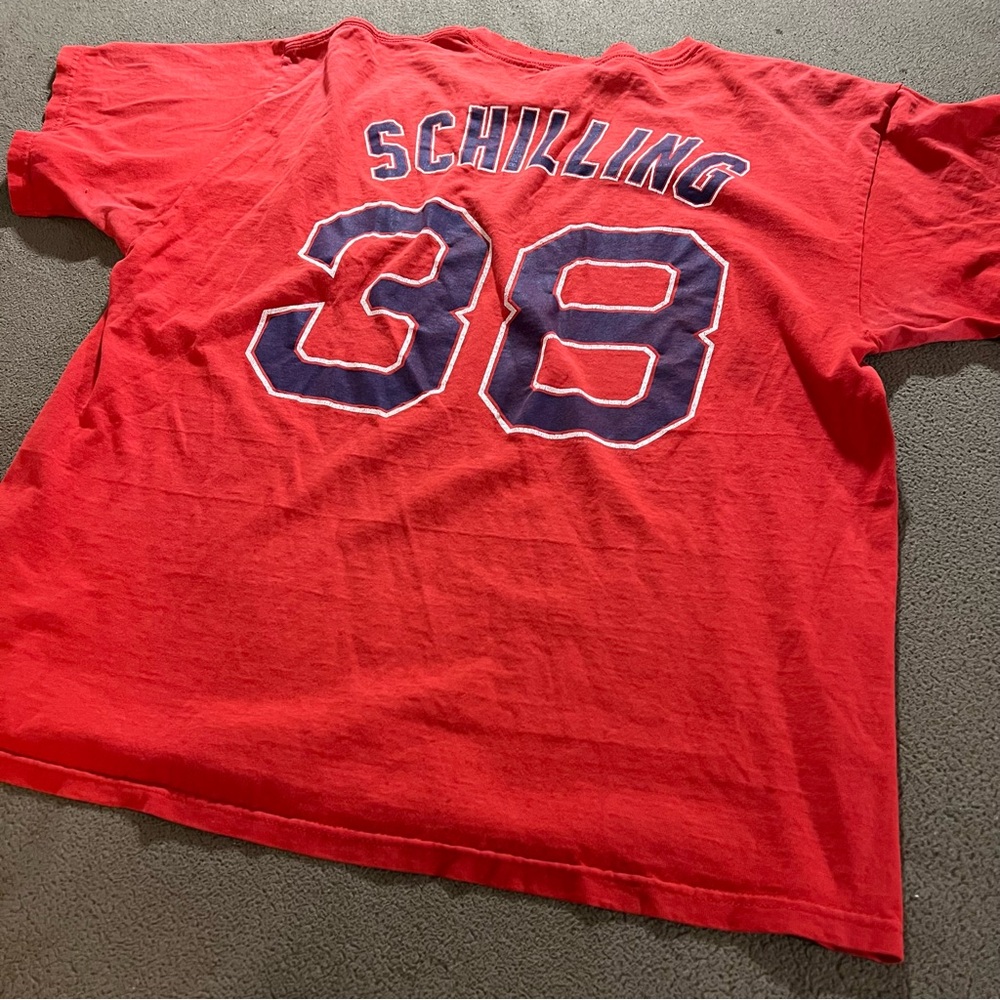 VINTAGE Y2K CURT SCHILLING BOSTON RED SOX DELTA RED XL JERSEY T-SHIRT